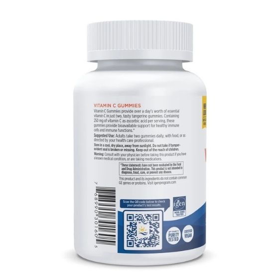 Vitamin C Gummies, 250mg Tangerine, 60 gummies, Nordic Naturals - Vitax.ro