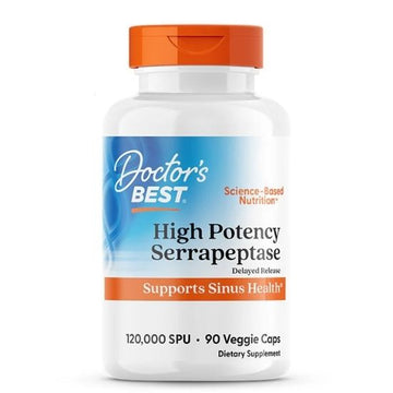 Serrapeptase, 120 000 SPU High Potency, 90 vcaps, Doctor's Best - Vitax.ro