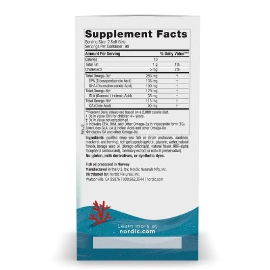 Complete Omega Junior, 283mg, Lemon, 180 softgels, Nordic Naturals - Vitax.ro