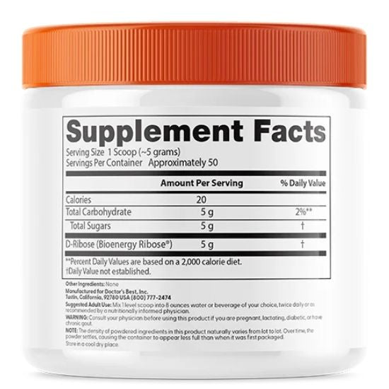 D-Ribose, Powder, 250g, Doctor's Best - Vitax.ro