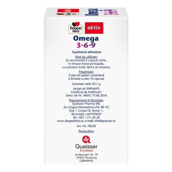 Omega 3-6-9 Aktiv, 60 capsule, Doppelherz - Vitax.ro