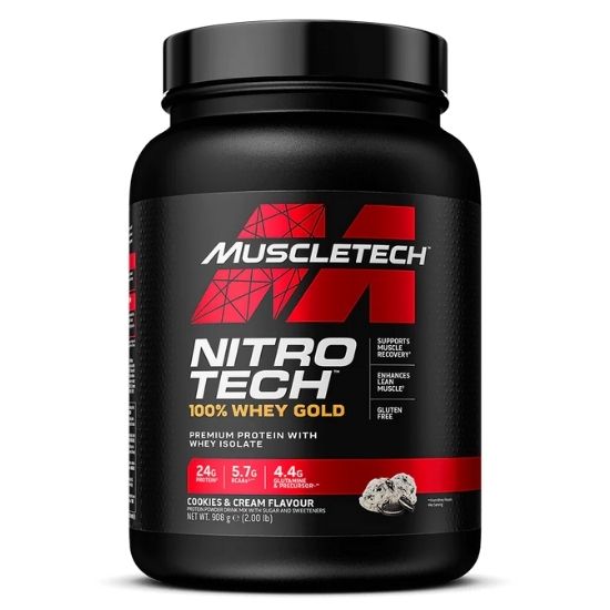Nitro-Tech 100% Whey Gold, Cookies & Cream, 908g, MuscleTech - Vitax.ro