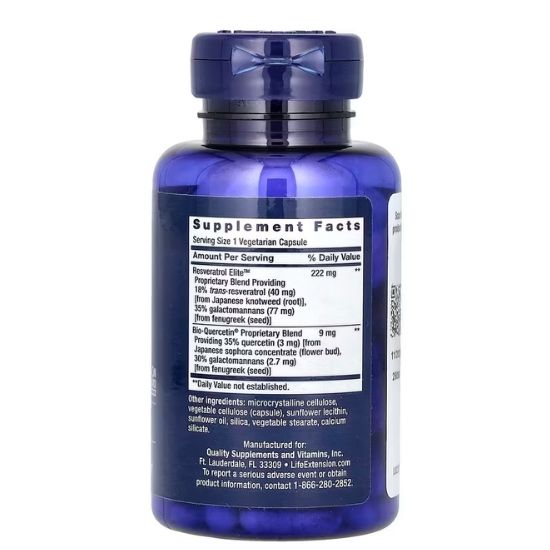 Optimized Resveratrol, 60 vcaps, Life Extension - Vitax.ro
