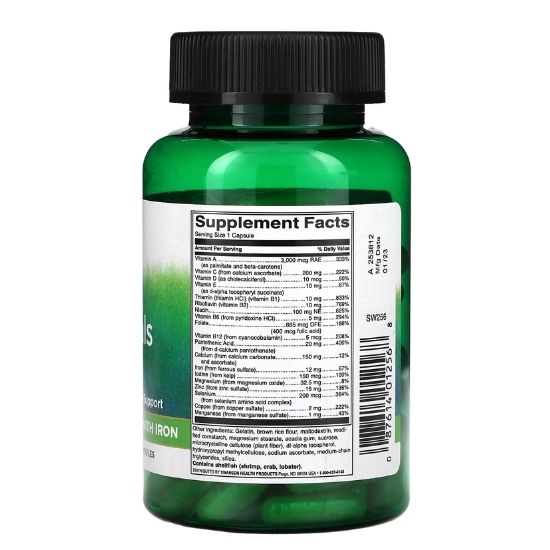 Daily Essentials Multi with Iron, 100 caps, Swanson - Vitax.ro