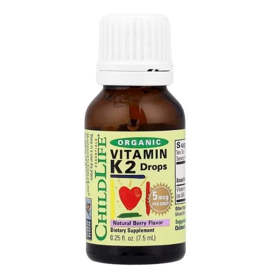 Vitamin K2 - Copii - 15mcg, Gust de Fructe, Flacon cu 7.5ml, Childlife Essentials - Vitax.ro