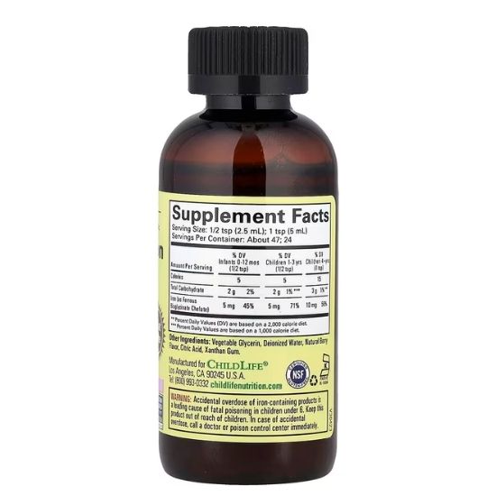 Liquid Iron 10mg, Gust de Fructe, 118 Ml, Childlife Essentials - Vitax.ro