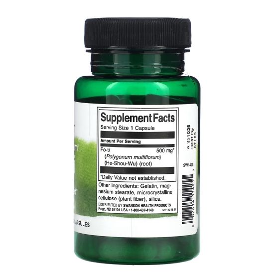 Full Spectrum Fo-Ti, 500mg, 60 caps, Swanson - Vitax.ro