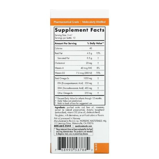 DHA Infant, 60 ml, Nordic Naturals - Vitax.ro