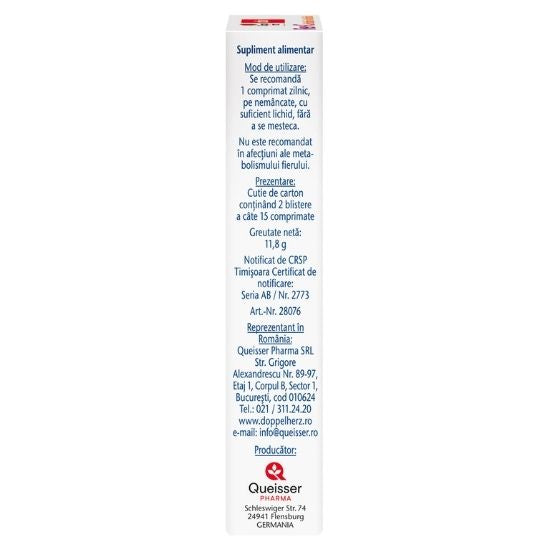 Fier + Vitamina C + Histidina + Acid Folic Aktiv, 30 comprimate, Doppelherz | Vitax.ro