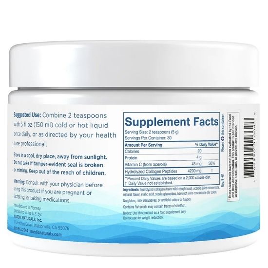 Nordic Beauty Marine Collagen, Strawberry, 150g, Nordic Naturals - Vitax.ro