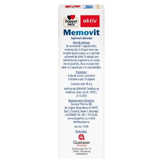 Memovit, 30 capsule, Doppelherz - Vitax.ro