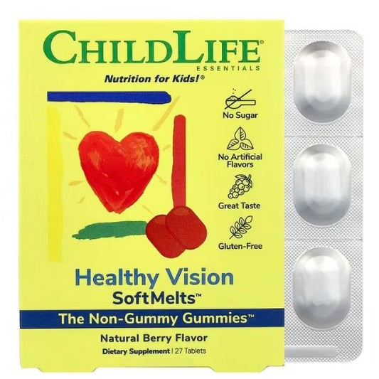 Healthy Vision SoftMelts, Gust de Fructe de Padure, SoftMelts, 27 Tablete Masticabile, , Childlife Essentials - Vitax.ro