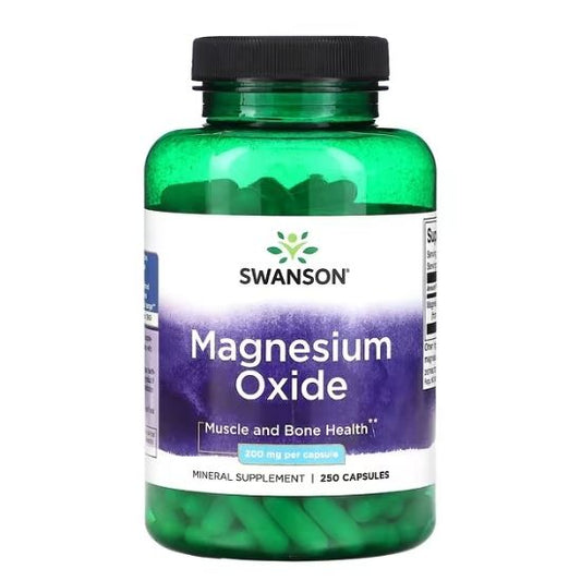 Oxid de magneziu, 200mg, 250 caps, Swanson - Vitax.ro