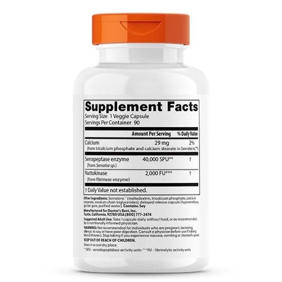 Natto-Serra, 90 vcaps, Doctor's Best - Vitax.ro
