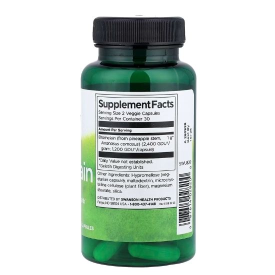 Bromelain, 500mg, 60 vcaps, Swanson - Vitax.ro