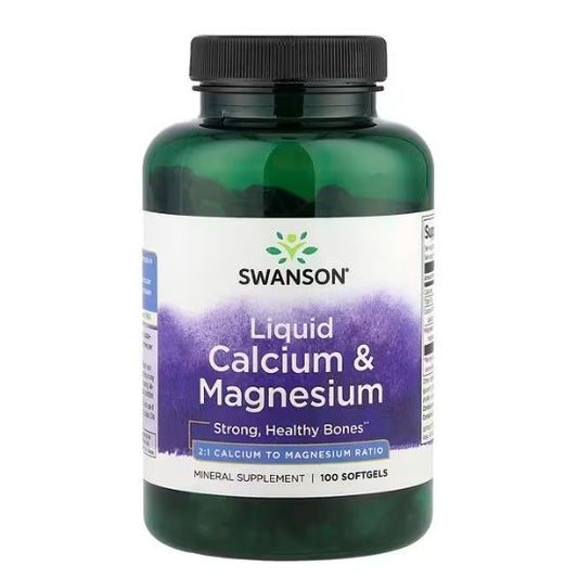 Liquid Calcium & Magnesium, 100 softgels, Swanson - Vitax.ro