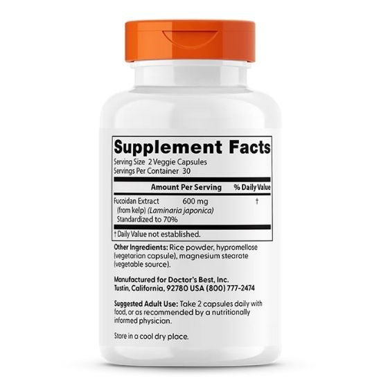 Fucoidan 70%, 60 vcaps, Doctor's Best - Vitax.ro