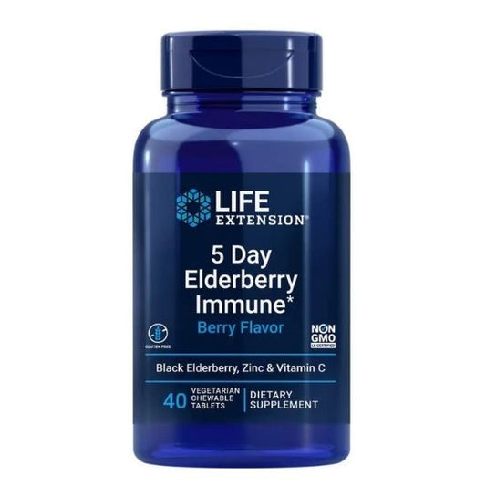 5 Day Elderberry Immune, Berry, 40 chewable tabs, Life Extension - Vitax.ro