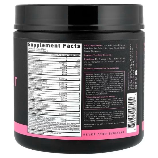 Pre-Workout, Pink Lemonade, 560g, Kaged Muscle