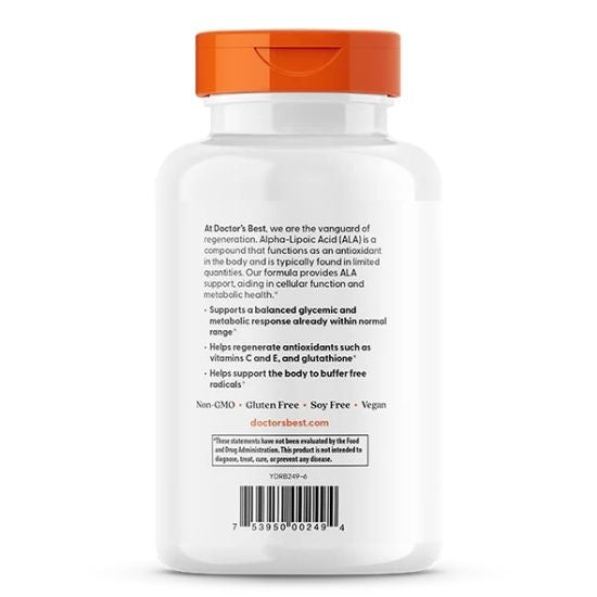 Alpha Lipoic Acid 600mg, 180 vcaps, Doctor's Best - Vitax.ro