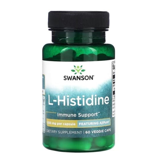 AjiPure L-Histidine, 500mg, 60 vcaps, Swanson - Vitax.ro