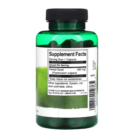 Full Spectrum Fennel Seed, 480mg, 100 caps, Swanson - Vitax.ro