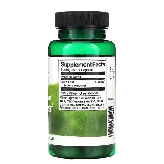 Full Spectrum Olive Leaf, 400mg, 60 caps, Swanson - Vitax.ro