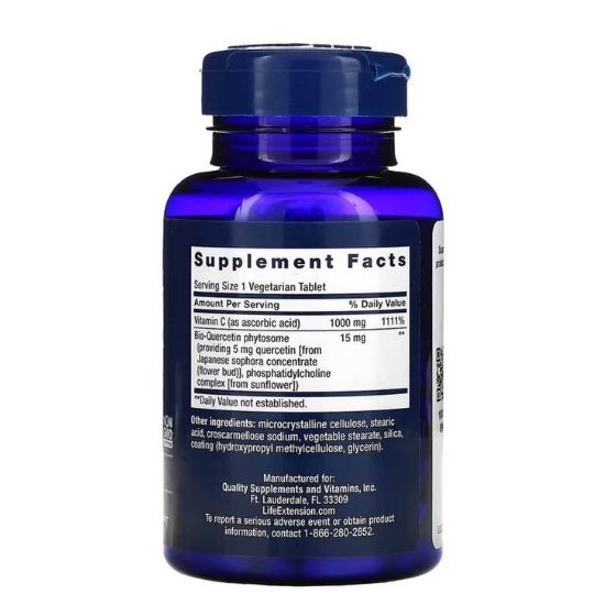 Vitamin C and Bio-Quercetin Phytosome, 60 vegetarian tabs, Life Extension - Vitax.ro