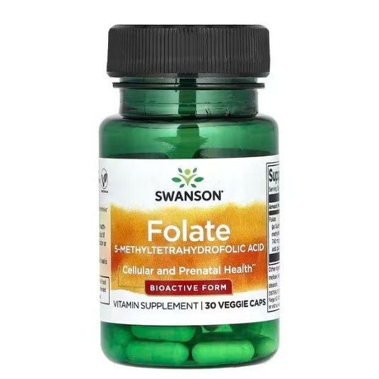 Folate (5-Methyltetrahydrofolic Acid), 400mcg, 30 vcaps, Swanson - Vitax.ro