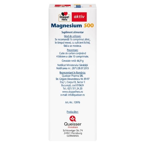 Magneziu 500 mg, 30 + 10 comprimate, Doppelherz - Vitax.ro