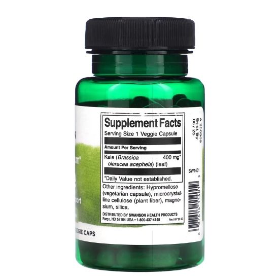 Full Spectrum Kale, 400mg, 60 vcaps, Swanson - Vitax.ro