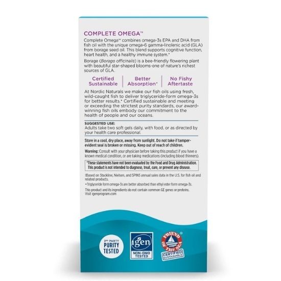 Complete Omega, 565mg, Lemon, 120 softgels, Nordic Naturals - Vitax.ro