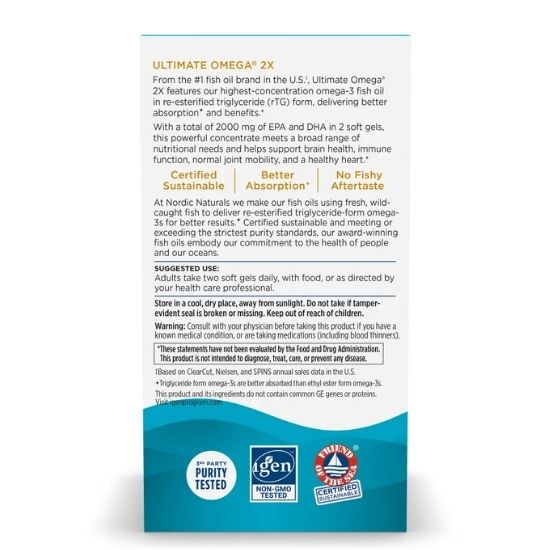 Ultimate Omega 2X, 2150mg, Lemon, 60 softgels, Nordic Naturals - Vitax.ro