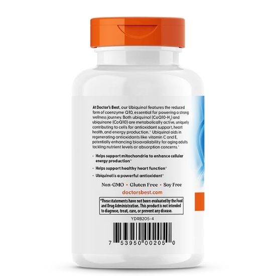 Ubiquinol cu Kaneka QH, 100mg, 60 softgels, Doctor's Best - Vitax.ro
