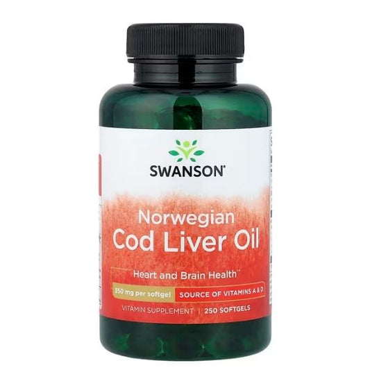 Cod Liver Oil, 350mg, 250 softgels, Swanson - Vitax.ro