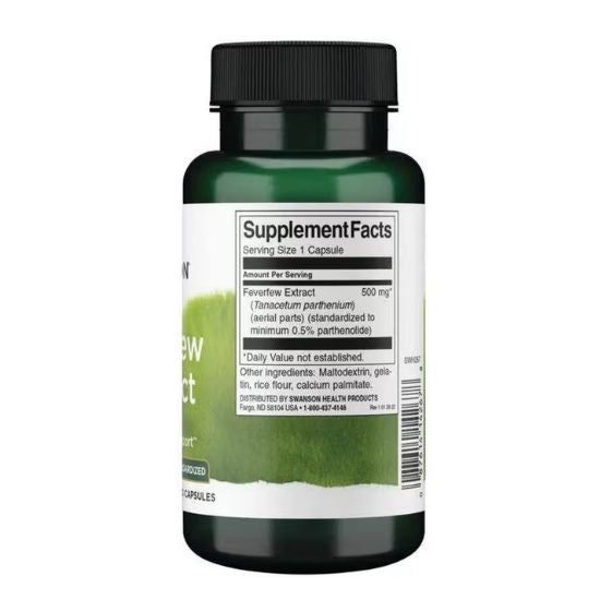 Feverfew Extract, 500mg, 60 caps, Swanson - Vitax.ro