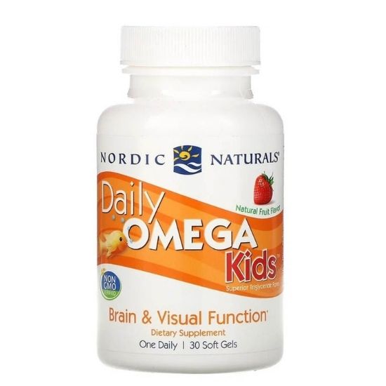 Daily Omega Kids, Natural Fruit Flavor, 30 softgels, Nordic Naturals - Vitax.ro