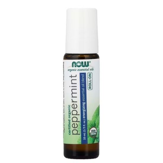Essential Oil Roll-On, Peppermint, 10 ml, NOW Foods - Vitax.ro