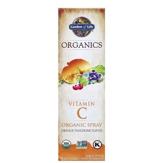 Mykind Organics Vitamin C Organic Spray, Orange-Tangerine, 58 ml, Garden of Life - Vitax.ro