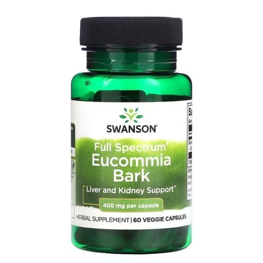 Full Spectrum Eucommia Bark, 400mg, 60 vcaps, Swanson - Vitax.ro