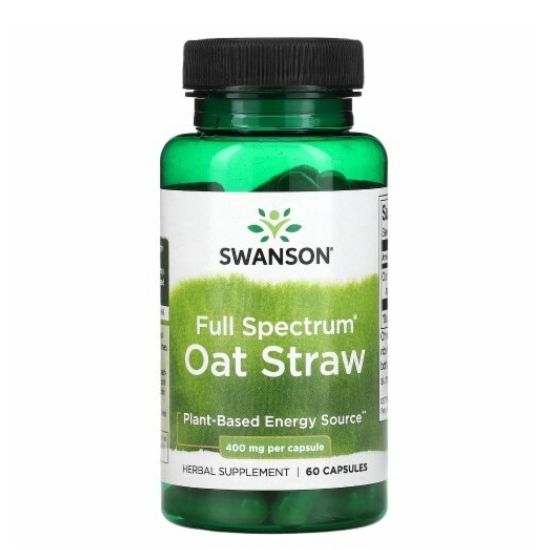 Full Spectrum Oat Straw, 400mg, 60 caps, Swanson - Vitax.ro