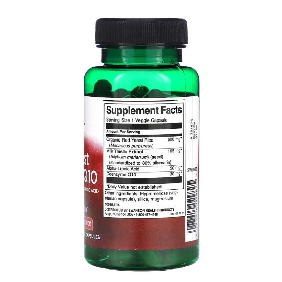Red Yeast Rice & CoQ10, 60 vcaps, Swanson - Vitax.ro