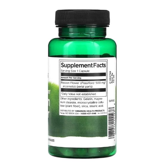 Full-Spectrum Passion Flower, 500mg, 60 caps, Swanson - Vitax.ro