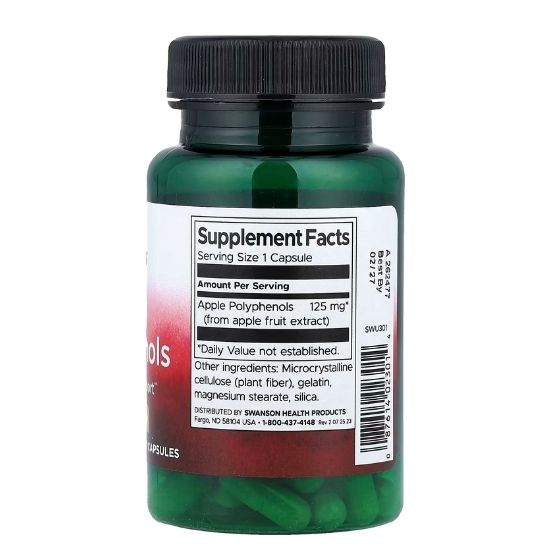 Apple Polyphenols, 125mg, 60 caps, Swanson - Vitax.ro