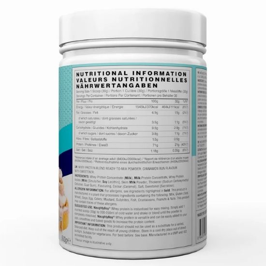 Advanced Whey, Cinnamon Bun, 900g, Naughty Boy - Vitax.ro