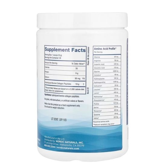 Collagen Peptides, 300g, Nordic Naturals - Vitax.ro