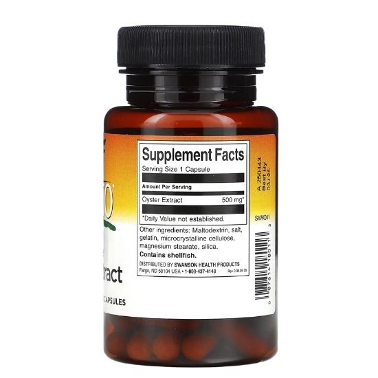 Oyster Extract, 100% Natural Japanese, 60 caps, Swanson - Vitax.ro