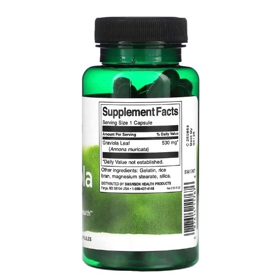 Graviola, 530mg, 60 caps, Swanson - Vitax.ro