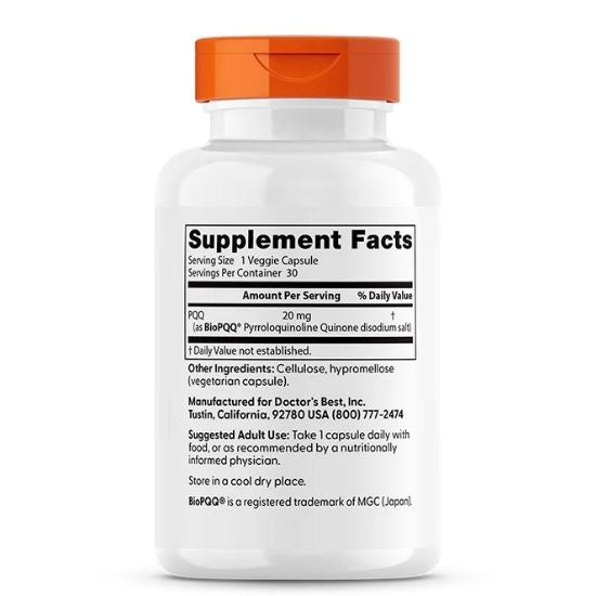 PQQ with BioPQQ, 20mg, 30 vcaps, Doctor's Best - Vitax.ro