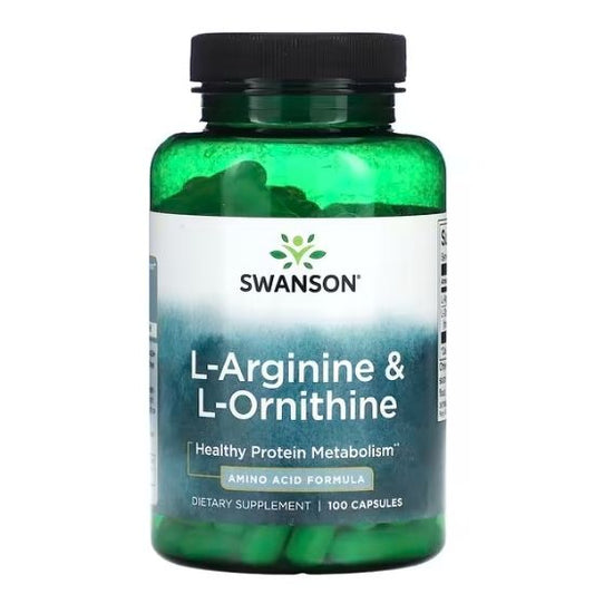 L-Arginine & L-Ornithine, 100 caps, Swanson - Vitax.ro